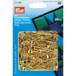 Prym - 150 Curved Brass Safety Pins With Coil (38mm)