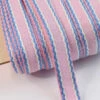 15mm Stitched Edge Braid Cotton Tape - Pink, Blue & White (50m Roll)