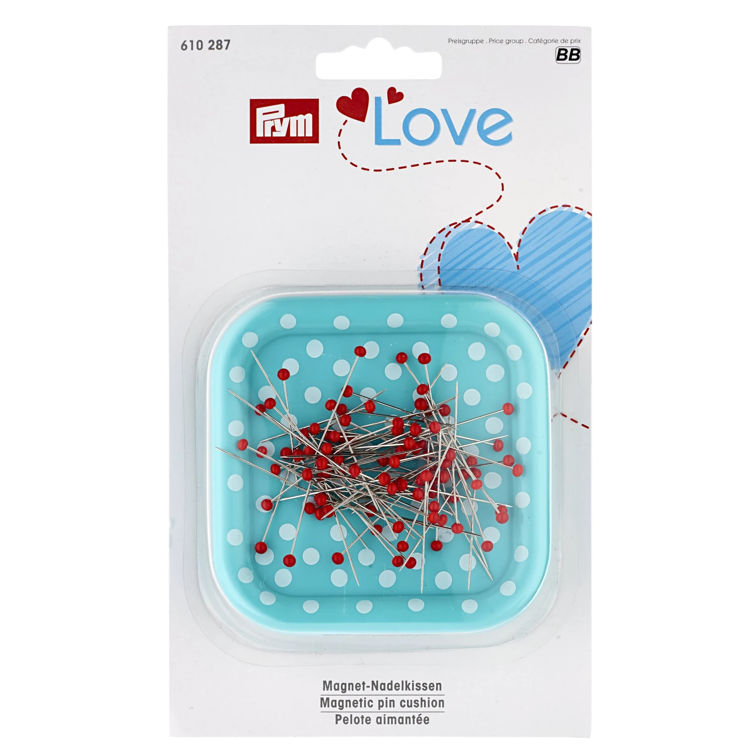 Prym Love - Magnetic Pin Cushion & Glasshead Pins - Mint 3 Prym Love - Magnetic Pin Cushion & Glasshead Pins - Mint