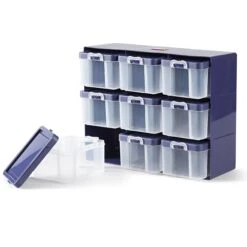 Prym - Organiser Storage Box With 9 Boxes 10 Prym - Organiser Storage Box With 9 Boxes -Croft Mill Store 612399 prym organiser storage box full
