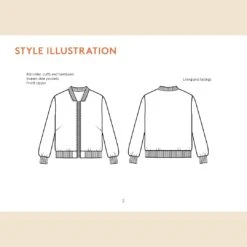 Wardrobe By Me - Amelia Bomber Jacket Pattern (Sizes 0-24) 27 Wardrobe By Me - Amelia Bomber Jacket Pattern (Sizes 0-24) -Croft Mill Store amelia bomber jacket pattern wardrobe by me sketch