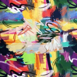 French Terry - Art School 9 French Terry - Art School -Croft Mill Store art school multicoloured artwork squiggle fabric print