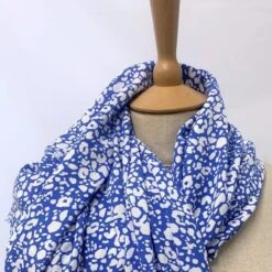 Artist's Dress - Blue Abstract 9 Artist's Dress - Blue Abstract -Croft Mill Store artist dress perfect go to summer dress fabric blue white abstract dress 2