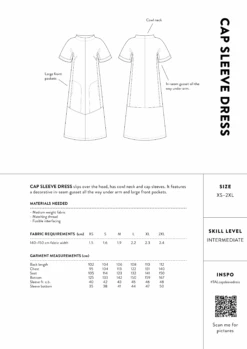The Assembly Line - Cap Sleeve Dress Pattern (Sizes XS-2XL) 11 The Assembly Line - Cap Sleeve Dress Pattern (Sizes XS-2XL) -Croft Mill Store assembly line cap sleeve dress size chart gallery