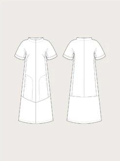 The Assembly Line - Cap Sleeve Dress Pattern (Sizes XS-2XL) 14 The Assembly Line - Cap Sleeve Dress Pattern (Sizes XS-2XL) -Croft Mill Store assembly line cap sleeve dress sketch