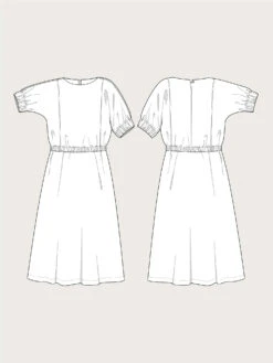 The Assembly Line - Cuff Dress Pattern (Sizes XS-3XL) 12 The Assembly Line - Cuff Dress Pattern (Sizes XS-3XL) -Croft Mill Store assembly line cuff dress sketch