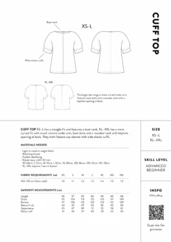 The Assembly Line - Cuff Top Pattern (Sizes XS-4XL) 20 The Assembly Line - Cuff Top Pattern (Sizes XS-4XL) -Croft Mill Store assembly line cuff top sizechart gallery