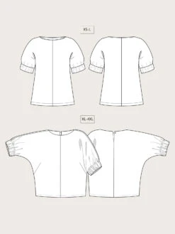 The Assembly Line - Cuff Top Pattern (Sizes XS-4XL) 32 The Assembly Line - Cuff Top Pattern (Sizes XS-4XL) -Croft Mill Store assembly line cuff top sketch