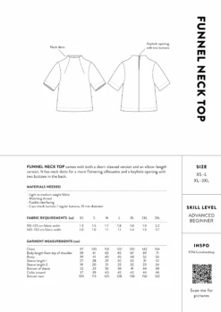 The Assembly Line - Funnel Neck Top Pattern (Sizes XS-3XL) 18 The Assembly Line - Funnel Neck Top Pattern (Sizes XS-3XL) -Croft Mill Store assembly line funnel neck top sizechart gallery