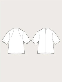 The Assembly Line - Funnel Neck Top Pattern (Sizes XS-3XL) 29 The Assembly Line - Funnel Neck Top Pattern (Sizes XS-3XL) -Croft Mill Store assembly line funnel neck top sketch