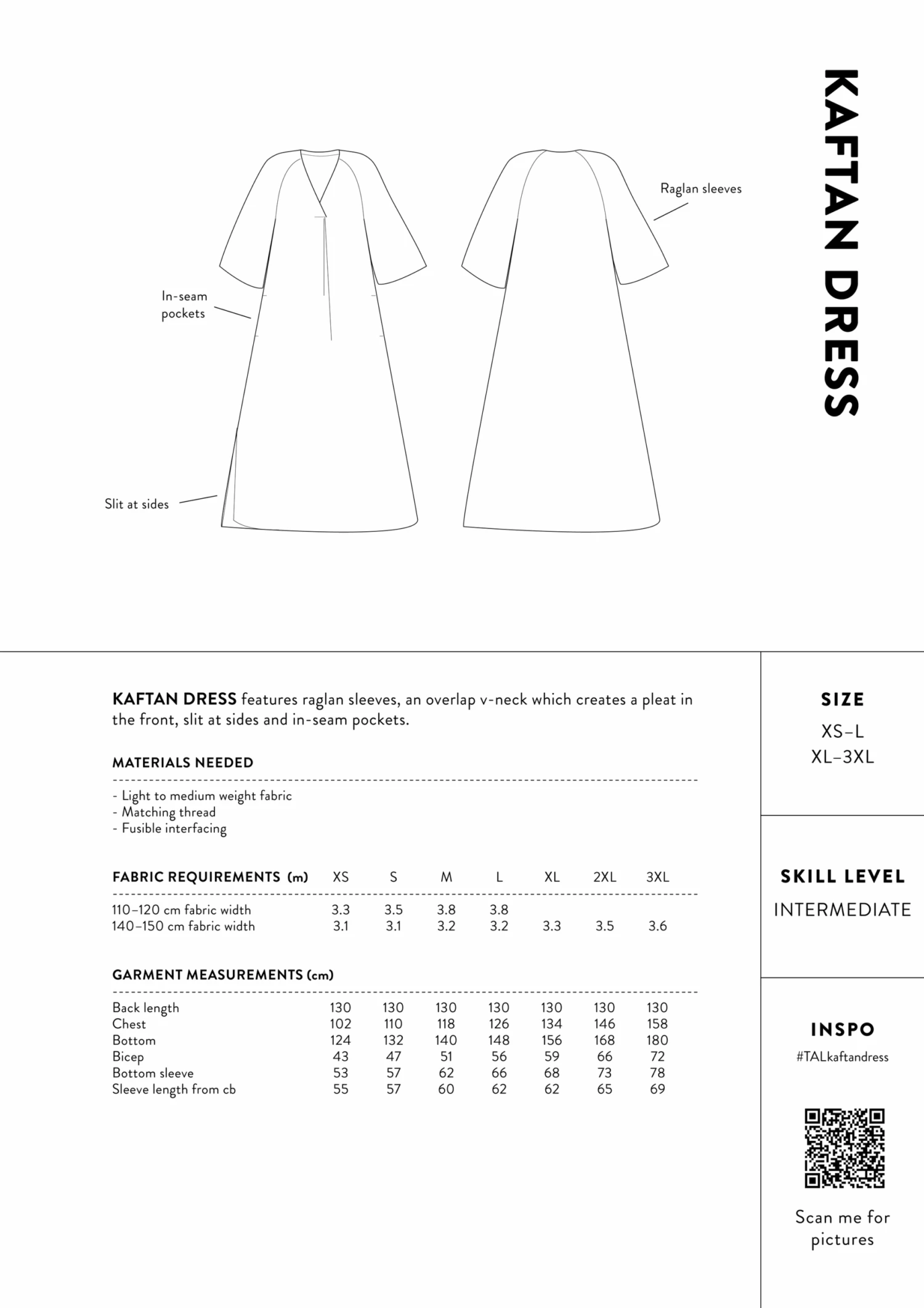 The Assembly Line - Kaftan Dress Pattern (Sizes XS-3XL) 5 The Assembly Line - Kaftan Dress Pattern (Sizes XS-3XL) - Image 3