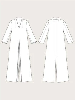 The Assembly Line - Maxi Jumpsuit Pattern (Sizes XS-3XL) -Croft Mill Store assembly line maxi jumpsuit sketch