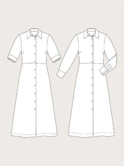 The Assembly Line - Shirt Dress Pattern (Sizes XS-3XL) 26 The Assembly Line - Shirt Dress Pattern (Sizes XS-3XL) -Croft Mill Store assembly line shirt dress sketch