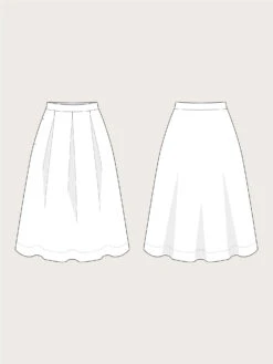 The Assembly Line - Three Pleat Skirt Pattern (Sizes XS-3XL) -Croft Mill Store assembly line three pleat skirt sketch