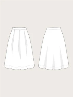 The Assembly Line - Three Pleat Skirt Pattern (Sizes XS-3XL) -Croft Mill Store assembly line three pleat skirt sketch gallery