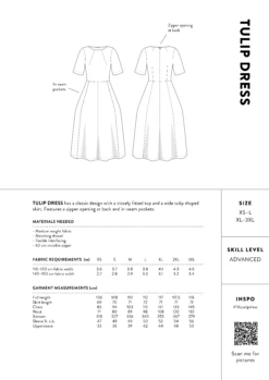 The Assembly Line - Tulip Dress Pattern (Sizes XS-3XL) 14 The Assembly Line - Tulip Dress Pattern (Sizes XS-3XL) -Croft Mill Store assembly line tulip dress size chart