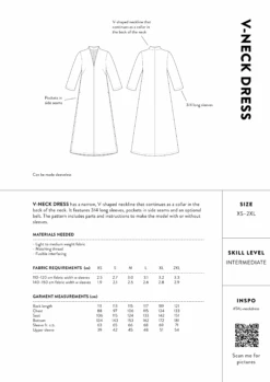The Assembly Line - V-Neck Dress Pattern (Sizes XS-XXL) 19 The Assembly Line - V-Neck Dress Pattern (Sizes XS-XXL) -Croft Mill Store assembly line vneck dress size chart gallery