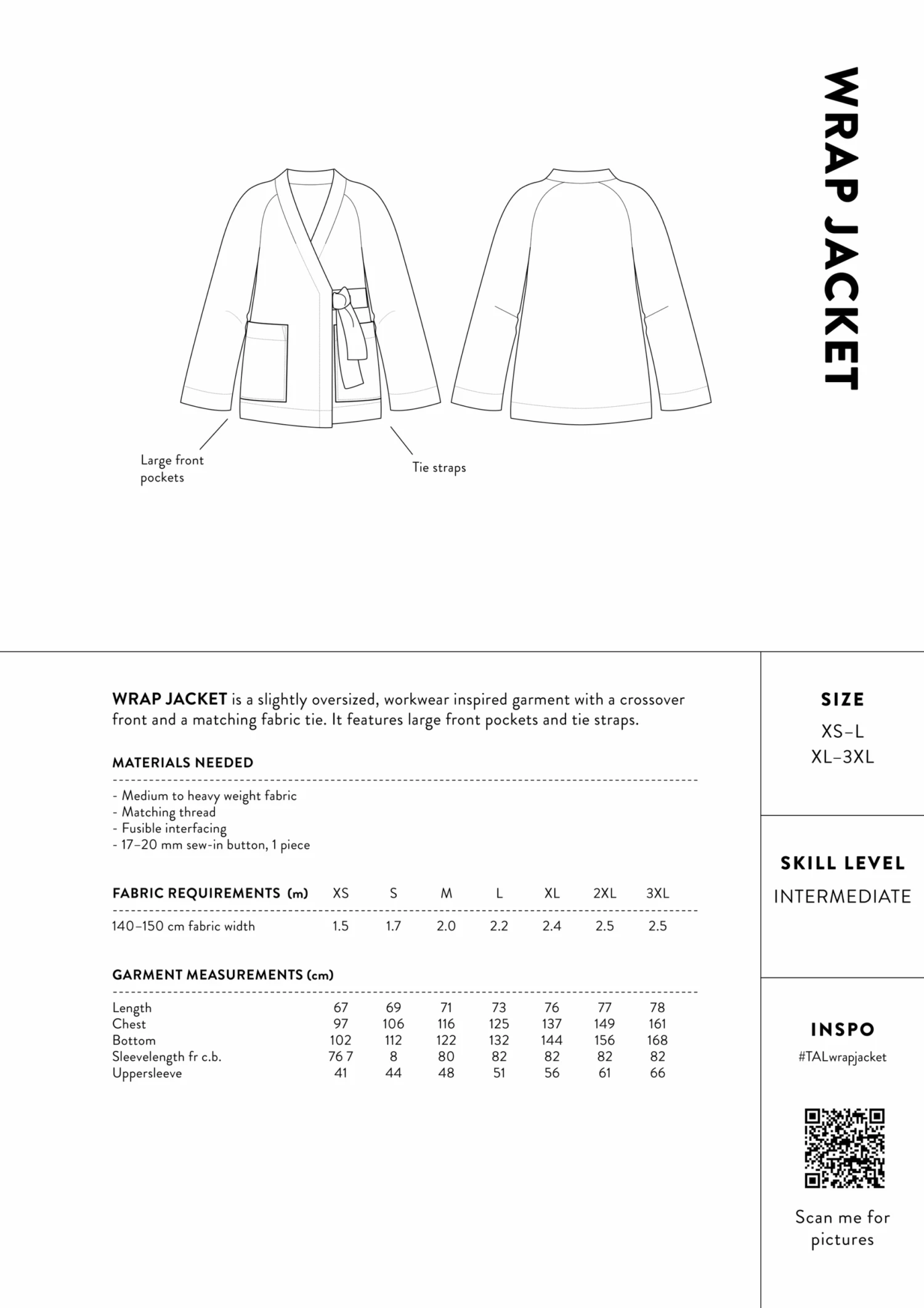 The Assembly Line - Wrap Jacket Pattern (Sizes XS-3XL) 5 The Assembly Line - Wrap Jacket Pattern (Sizes XS-3XL) - Image 3