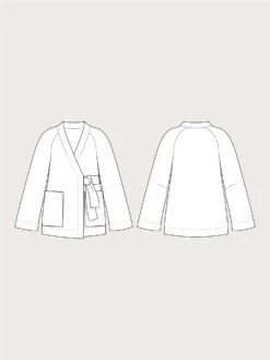 The Assembly Line - Wrap Jacket Pattern (Sizes XS-3XL) 24 The Assembly Line - Wrap Jacket Pattern (Sizes XS-3XL) -Croft Mill Store assembly line wrap jacket sketch