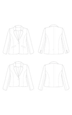 Cashmerette - Auburn Blazer Sewing Pattern (Sizes 12-32) -Croft Mill Store auburn blazer pattern by cashmerette size 12 32 sketch