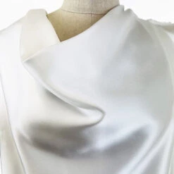 Aurora - Silk Crepe Backed Satin 8 Aurora - Silk Crepe Backed Satin -Croft Mill Store aurora pure silk satin backed crepe dress fabric neck2