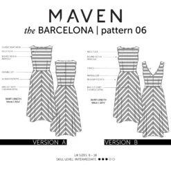 Maven - Barcelona Dress Sewing Pattern (Sizes 8-18) 31 Maven - Barcelona Dress Sewing Pattern (Sizes 8-18) -Croft Mill Store barcelona dress pattern maven sketch