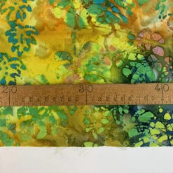 Batik - Green F 13 Batik - Green F -Croft Mill Store batik fabric leaf green f ruler