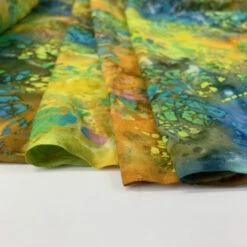 Batik - Green F 12 Batik - Green F -Croft Mill Store batik fabric leaf green f side fold