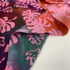 Batik - Pink C 11 Batik - Pink C -Croft Mill Store batik fabric leaf pink c reverse fold
