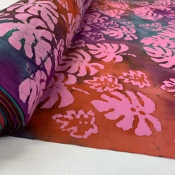 Batik - Pink C 10 Batik - Pink C -Croft Mill Store batik fabric leaf pink c roll