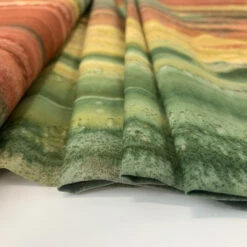 Batik - Green C 13 Batik - Green C -Croft Mill Store batik fabric sunset green c side fold