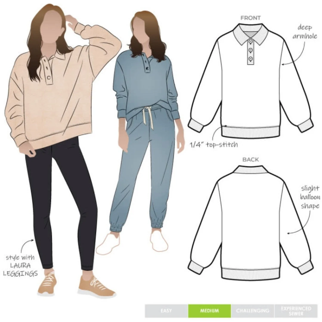 Style Arc - Bert Knit Top Sewing Pattern (UK 18-30) 3 Style Arc - Bert Knit Top Sewing Pattern (UK 18-30)
