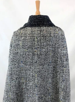 Big Tweed 18 Big Tweed -Croft Mill Store big tweed black white checked coating jacketing wool fabric close up drape back fabric photo