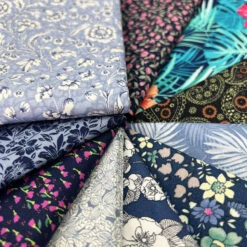 Craft Cotton Fat Quarter Bundle - Blue -Croft Mill Store blue fat quarter bundles craft cotton 3