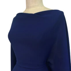 Triple Crepe - Deep Royal 8 Triple Crepe - Deep Royal -Croft Mill Store blue triple crepe polyester dress fabric deep royal side