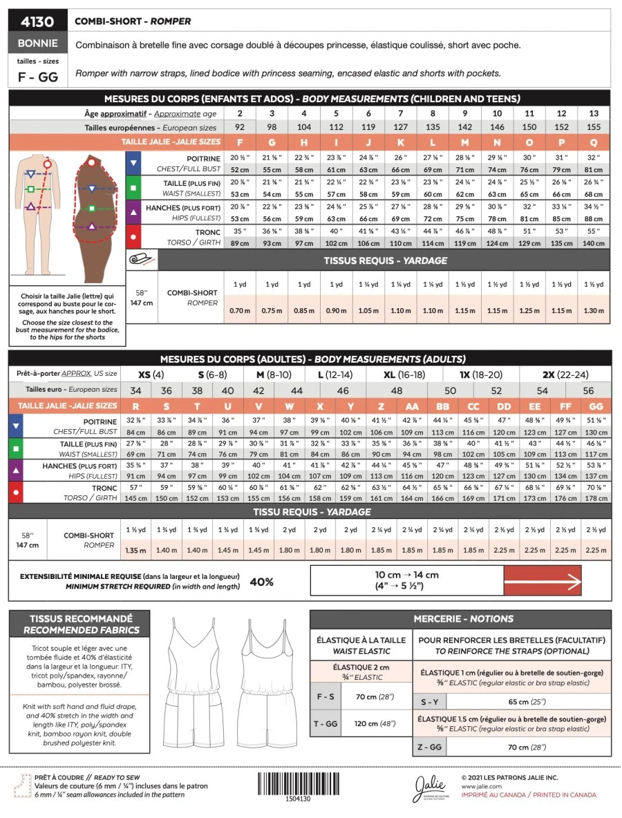 Jalie - Bonnie Romper Pattern (28 Sizes) 4 Jalie - Bonnie Romper Pattern (28 Sizes) - Image 2