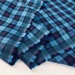 Brushed Tartan - Navy + Pink