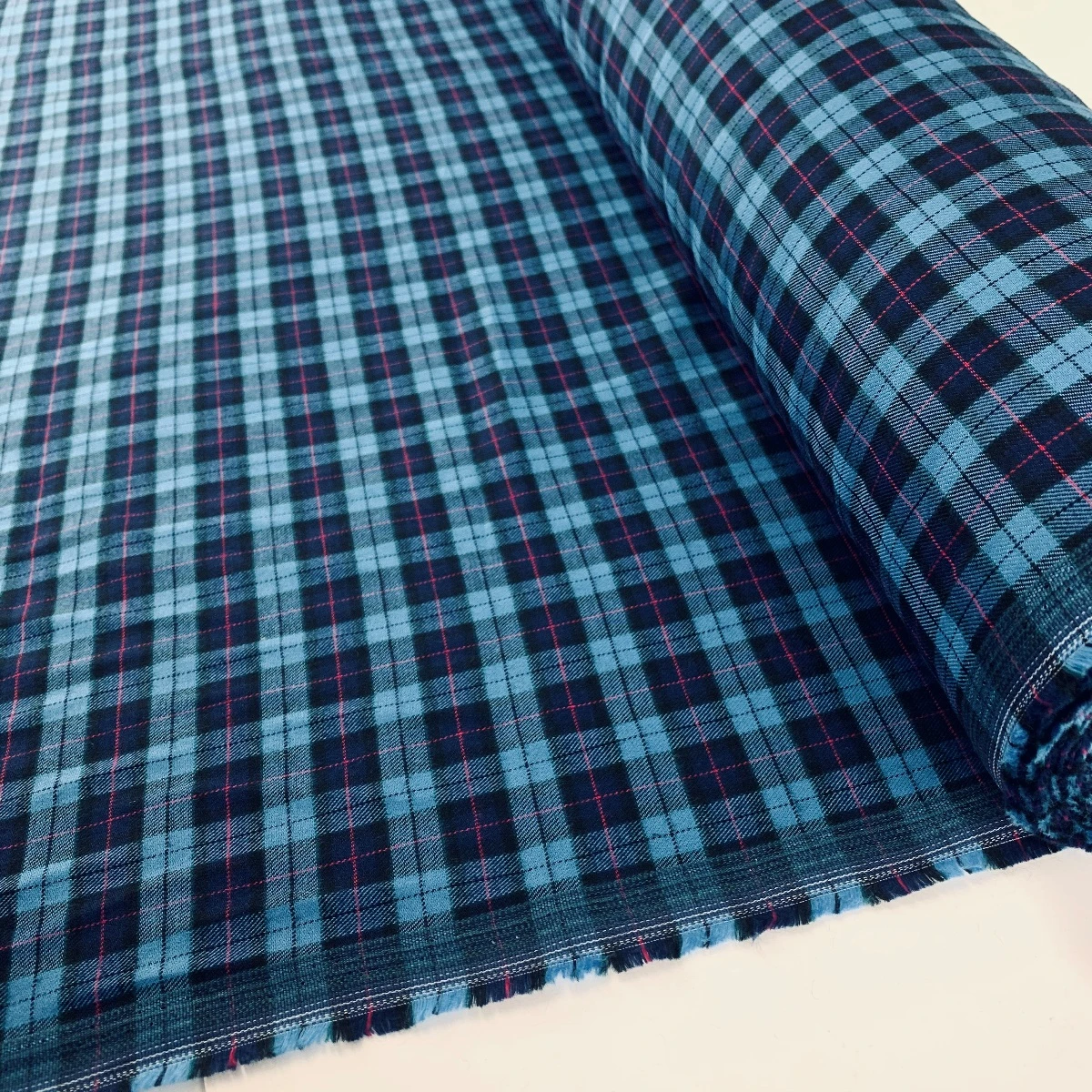 Brushed Tartan - Navy + Pink 4 Brushed Tartan - Navy + Pink - Image 2