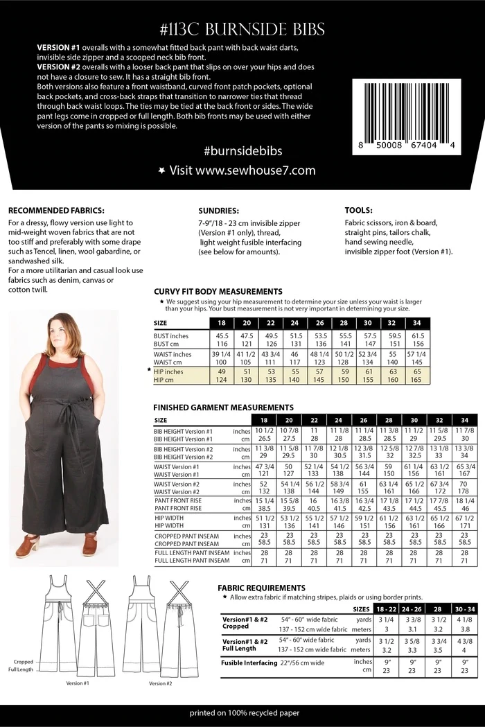 Sew House Seven - Curvy Burnside Bibs Pattern (Sizes 18-34) 4 Sew House Seven - Curvy Burnside Bibs Pattern (Sizes 18-34) - Image 2