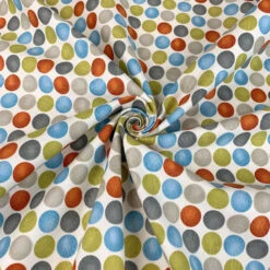 Canvas - To Wear Or Not To Wear? - Burned Orange 10 Canvas - To Wear Or Not To Wear? - Burned Orange -Croft Mill Store canvas to wear or not to wear burned orange multicolour spotty printed heavy cotton canvas craft fabric swirl fabric photo