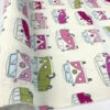 Canvas - VW Campervan - Pink 1 Canvas - VW Campervan - Pink -Croft Mill Store canvas vw campervan pink green pink blue vw 1960 s campervan design craft cotton canvas fabric roll fabric photo