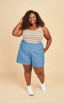 Cashmerette - Calder Pants & Shorts Pattern (Sizes 12-32) -Croft Mill Store cashmerette calder pants and shorts sewing pattern 3