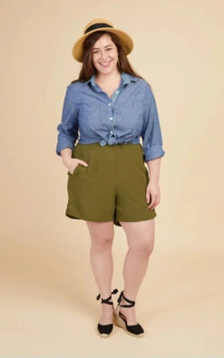 Cashmerette - Calder Pants & Shorts Pattern (Sizes 12-32) -Croft Mill Store cashmerette calder pants and shorts sewing pattern 4