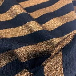 Catwalk - Bella -Croft Mill Store catwalk bella metallic party dress fabric gold stripes horizontal 66 wool 22 polyester 12 nylon fold 2
