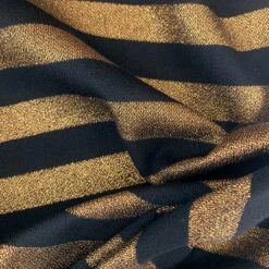 Catwalk - Bella -Croft Mill Store catwalk bella metallic party dress fabric gold stripes horizontal 66 wool 22 polyester 12 nylon fold