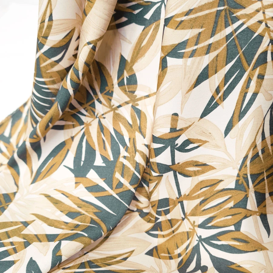 Challis - Palms - Olive 3 Challis - Palms - Olive