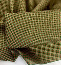 Christmas List 6 Christmas List -Croft Mill Store christmas list cotton poplin checked print in green red and gold fold