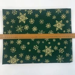 Christmas Cotton - Snowfall Green 5 Christmas Cotton - Snowfall Green -Croft Mill Store christmas snowflake green metallic scale