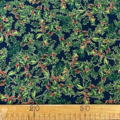 CC - Night Holly 7 CC - Night Holly -Croft Mill Store christmas cotton fabric craft shirting green cc night holly ruler