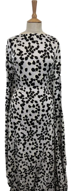 Copycat 11 Copycat -Croft Mill Store copycat animal print grey black viscose jersey dressmaking fabric mannequin